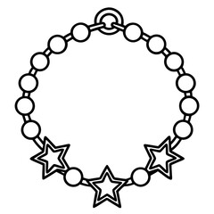 Charm bracelet  line art vector