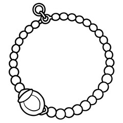Charm bracelet  line art vector