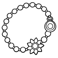 Charm bracelet  line art vector