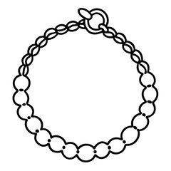Charm bracelet  line art vector
