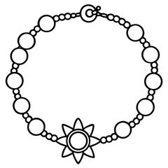 Charm bracelet  line art vector