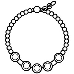 Charm bracelet  line art vector