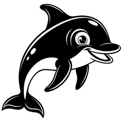 vector illustration of cartoon shark