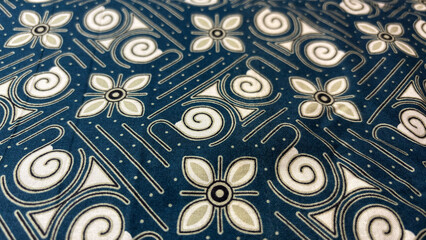 Turquoise batik fabric with beautiful pattern