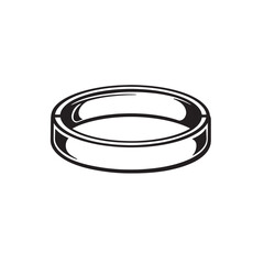 Simple black and white illustration of a hockey puck perfect for sports themes game day graphics and ice rink projects