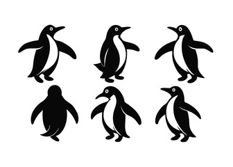 Obraz premium Penguin Silhouette Collection of Cute Animal Vectors for Design