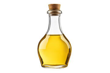 Clear Bottle Containing Yellow Fluid – Cutout on Transparent Background