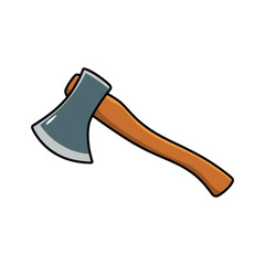 Cartoon Hatchet Illustration, A Stylized Axe with Wooden Handle