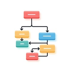 Colorful Flowchart Illustrating Process Workflow Steps Diagrams Business Planning Strategy Design