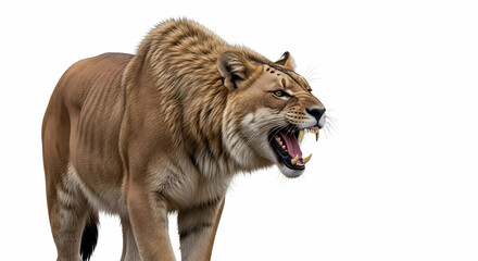 Obraz premium Powerful Cave Lion: A Digital Reconstruction of an Extinct Feline