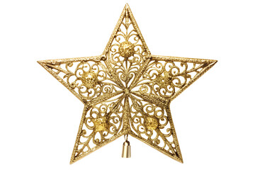 Elegant gold glitter star tree topper