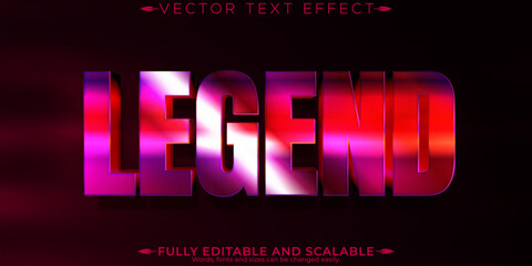 Legend editable text effect, editable laser and futuristic text style