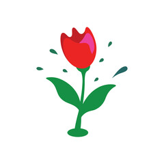 Obraz premium tulip emerging from paint splash vector