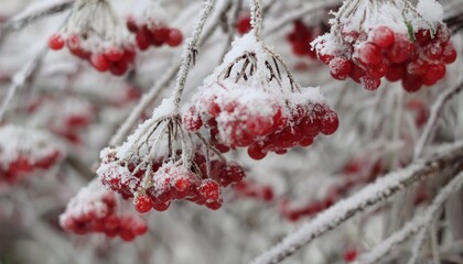 frosty red berries with snowy branches, perfect for web design, print media, and new year branding