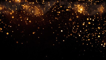 Fototapeta premium dazzling golden bokeh with festive sparkle on dark canvas, perfect for web design, print media, and new year branding