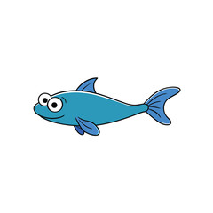 Obraz premium vector illustration of a cartoon fish