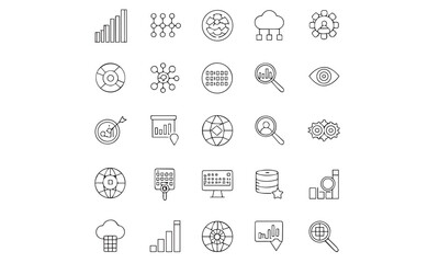 Data center icon set