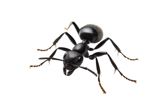 Black Ant Close Up isolated on white background