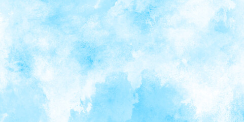 Abstract blue sky watercolor background. light blue background on blurred texture. watercolor stain with hand paint pattern on blue splash with canvas. beautiful blue sky with cloud.