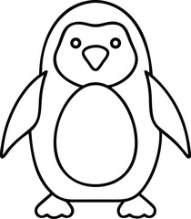 Fototapeta premium Penguin Coloring Page Vector Line Art