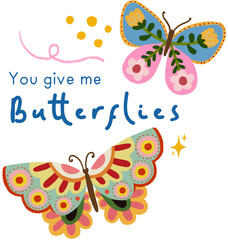 butterflies and flowers
