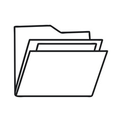 Simple Outline of an Open Folder Icon Suitable for Digital Projects
