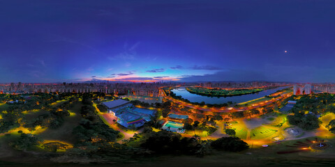 Obraz premium Panorama of taipei city at sunrise