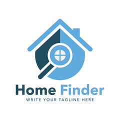 Home Finder Logo Real Estate Search and Property Locator Icon.