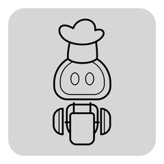 Whimsical robot character with chefs hat and apron. Playful and imaginative theme suitable for various creative projects