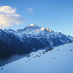 snow covered mountains in winter with white snow in the background	