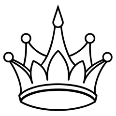 crown line art vector