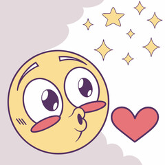 Obraz premium Emoji throwing a kiss for romantic posts 