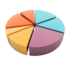 Obraz premium Colorful pie chart model representing data segments, ideal for presentations and educational purposes. This vibrant design enhances visual learning and engagement