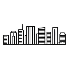 Obraz premium Sao Paulo Cityscape Icon, Vector, Illustration, Icon, Outline, Line Art, Silhouette, Logo, White Background.