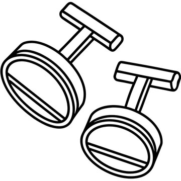 black and white cufflinks clip art preview