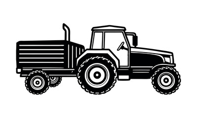 Farm Machinery Silhouette Vector Harvest Tools and Rural Equipment Clipart Design