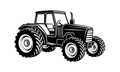Farm Machinery Silhouette Vector Harvest Tools and Rural Equipment Clipart Design