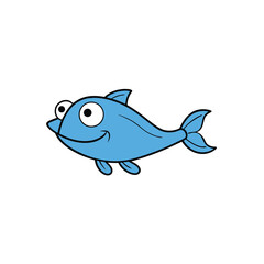 vector illustration of cartoon fish