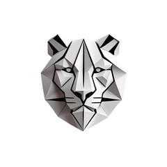 Geometric Lion Face Logo – Minimal Vector Line Art