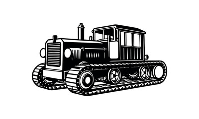 Farm Machinery Silhouette Vector Harvest Tools and Rural Equipment Clipart Design