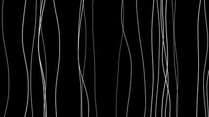 Wavy abstract white liquid lines pattern seamless animation on a dark background. Loop motion graphics. Minimalist technology or promo clip background concept - Powered by Adobe