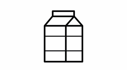 Milk Box Icon. Vector isolated editable black and white simple illustration of a milk box