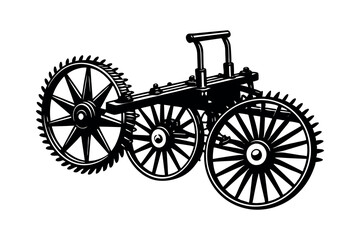 Fototapeta premium Agricultural Machinery Silhouette Clipart Farming Equipment and Tractor Vector Design