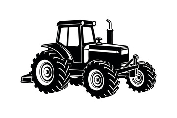 Agricultural Machinery Silhouette Clipart Farming Equipment and Tractor Vector Design