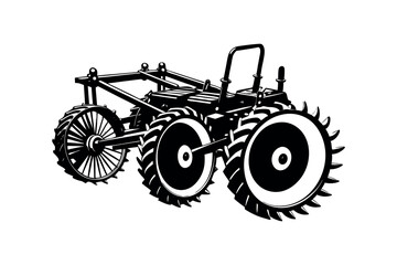 Agricultural Machinery Silhouette Clipart Farming Equipment and Tractor Vector Design