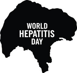 Obraz premium Black and white image featuring a silhouette with the words world hepatitis day displayed in the center