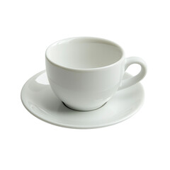 simple white ceramic cup and saucer set, perfect for serving beverages. This elegant design adds touch of sophistication to any table setting