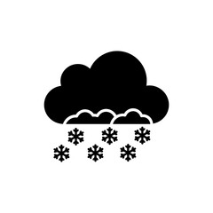 Cloud with Snow Piles for Winter Weather and Snowy Sky Symbol