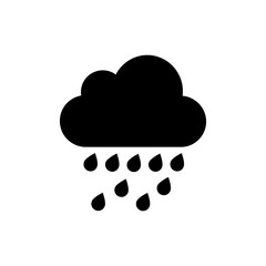 Cloud with Drizzle Drops for Light Rain and Calm Weather Mood