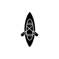 Canoe with Crossed Paddle for Outdoor Adventure Theme